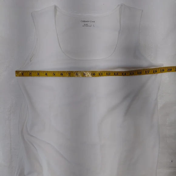 Coldwater Creek White Sleeveless Tank Top - Picture 5 of 8